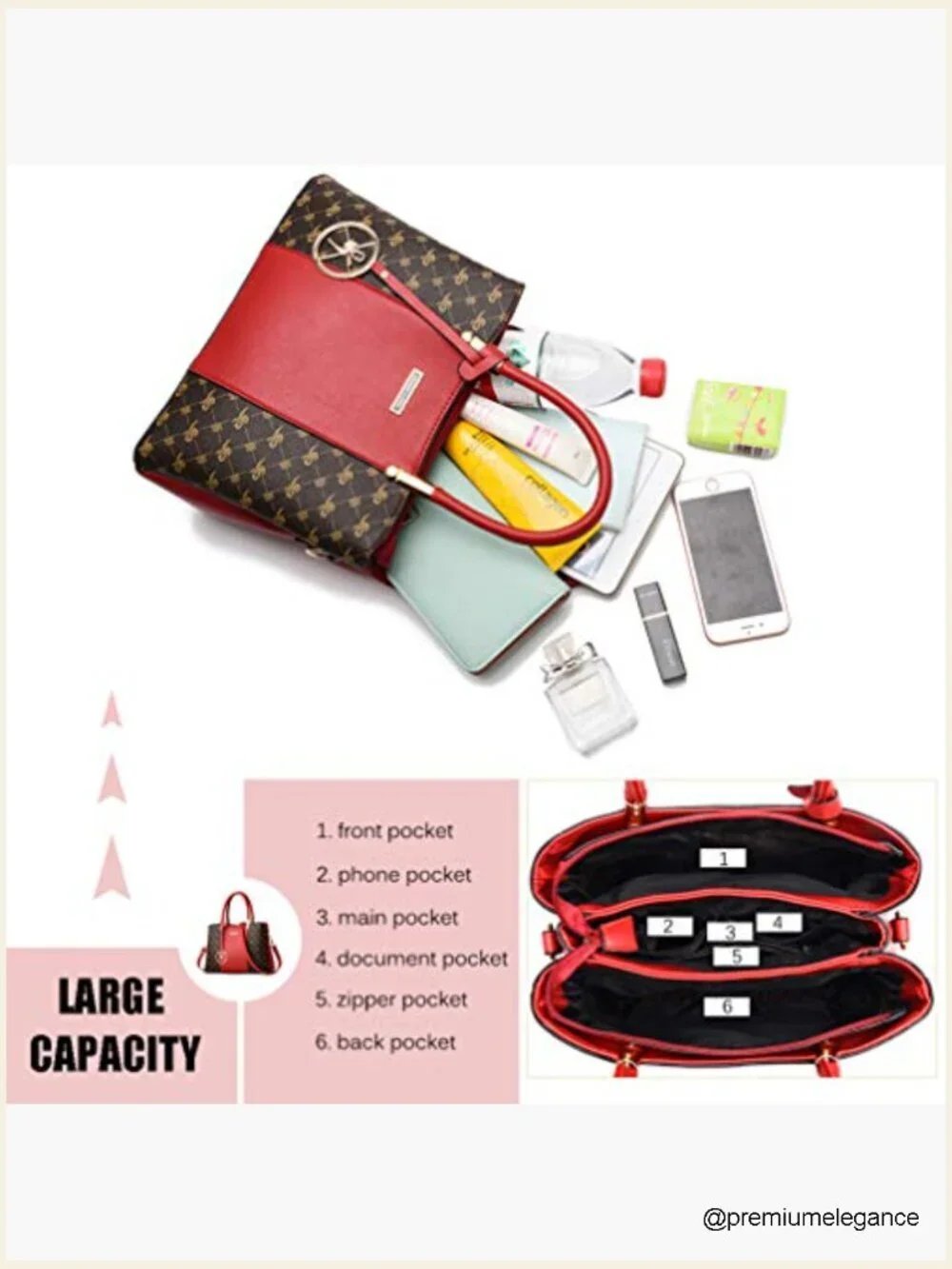 Top Handle Satchel Shoulder Bag Messenger Tote PU Leather